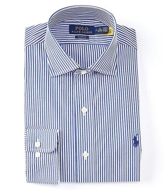 Polo Ralph Lauren Classic Fit Spread Collar Purepress Poplin Dress Shirt,  Lg 17 | eBay